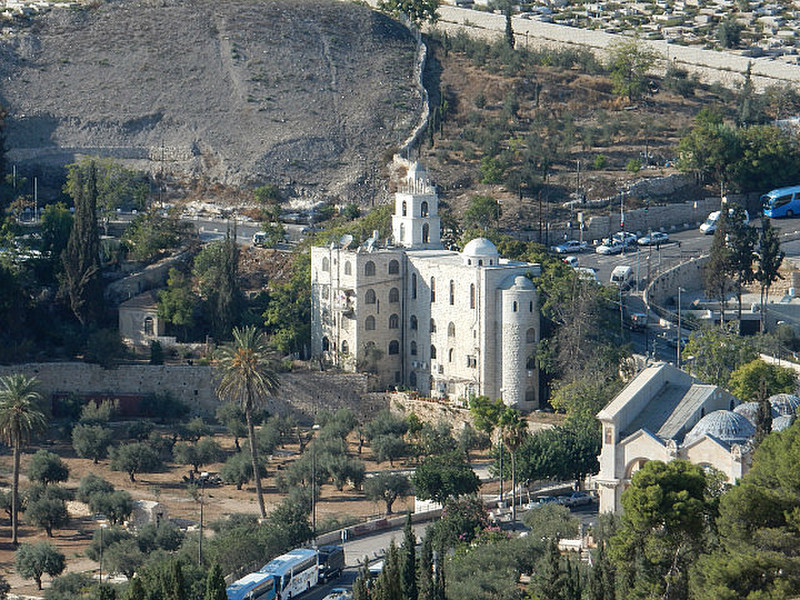 view over garden of gethsemane