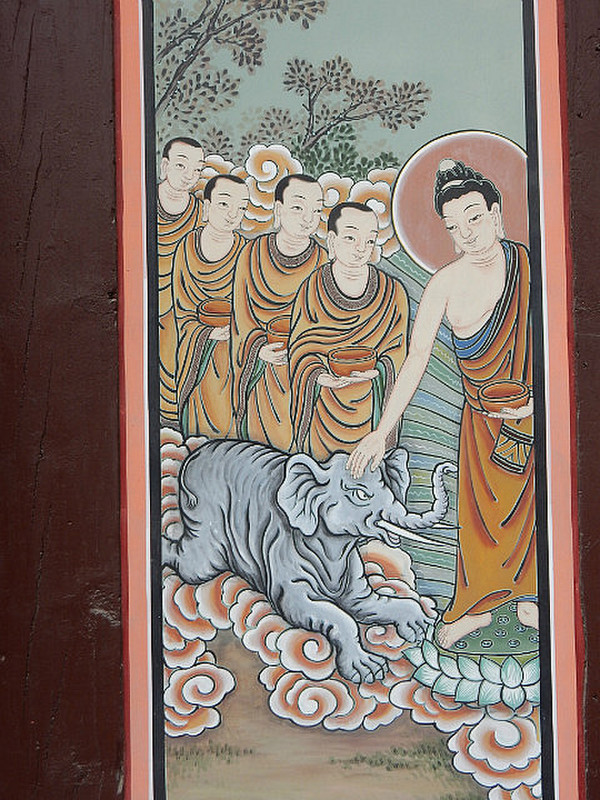 Buddha with elephant