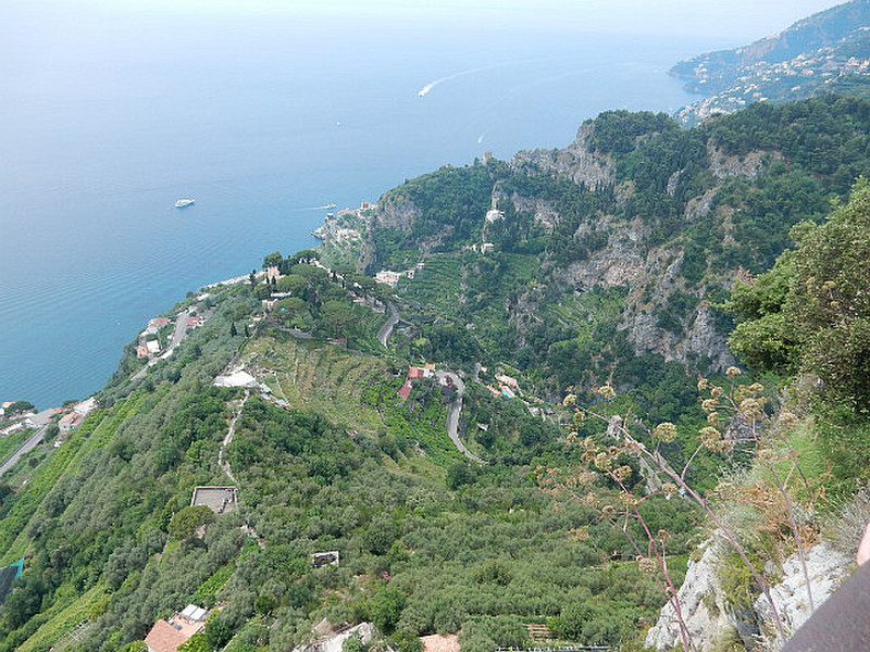 The road down to Amalfi