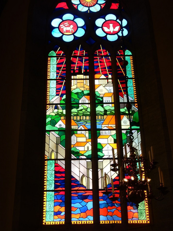 modern stained glass window