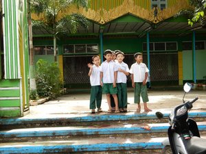 in school uniform