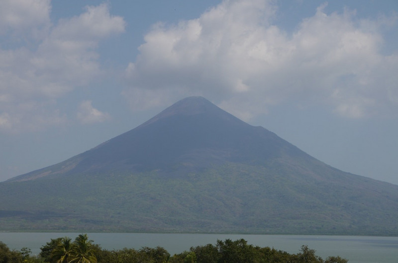 Volcano and lake