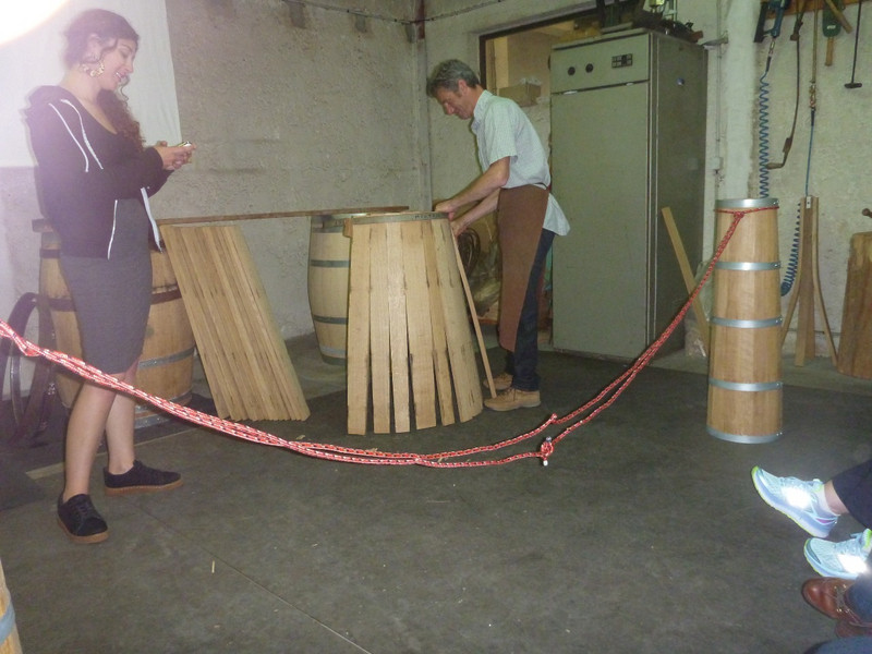 Cooper assembling the wood