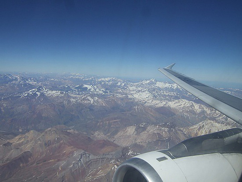 flying over the Andes