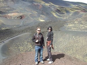 on the side of mount etna