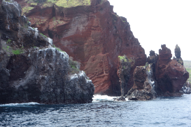 Rock formations along Galapagos coast