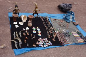 Trinkets for sale on road from Machu Picchu