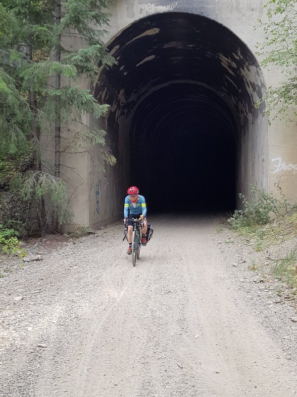One of the two tunnels on the trail today