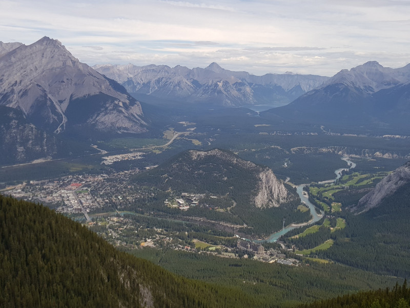 The town of Banff from Sulphur Mountain