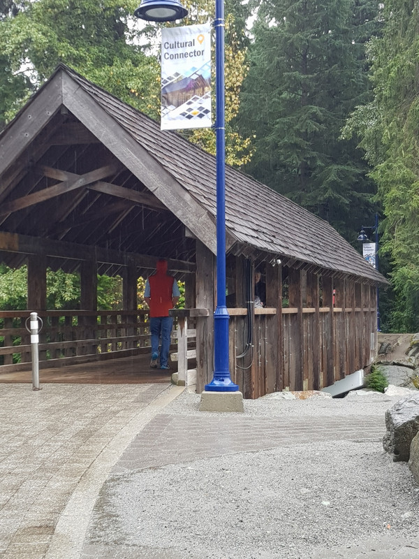 A covered Bridge linking two of the villages at Whistler