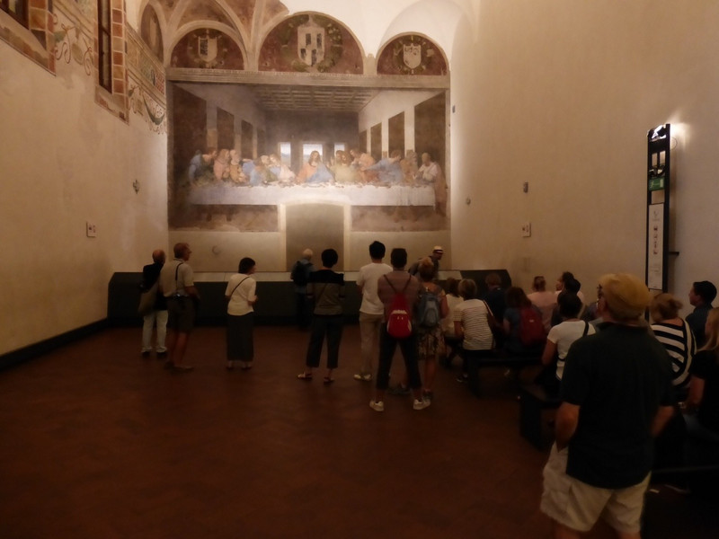 Long view of the dining hall where Last Supper is