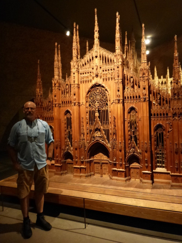 Jim standing next to a model of the Duomo