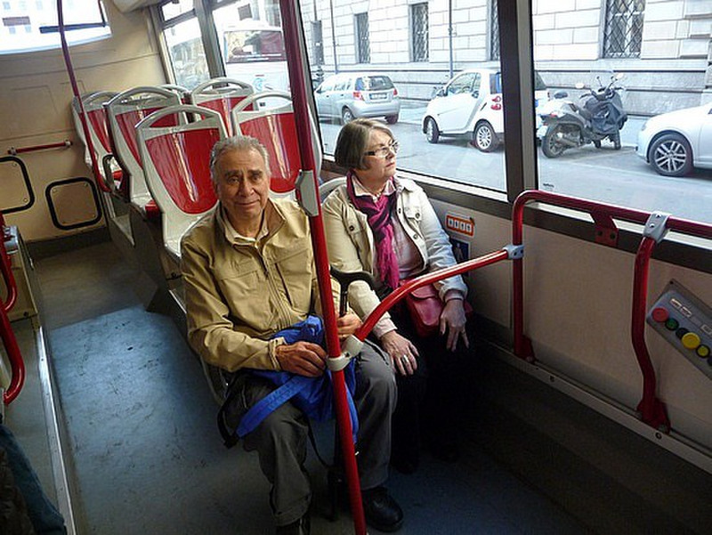 Mom and Dad on the bus