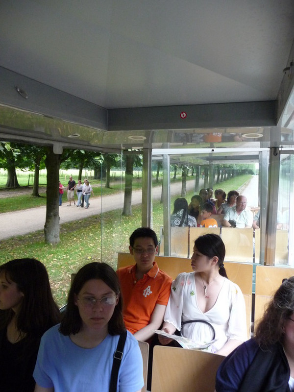 Riding the shuttle out to the Petite Trianon