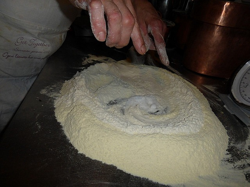 Starting to make the pasta dough