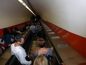 Escalator in station