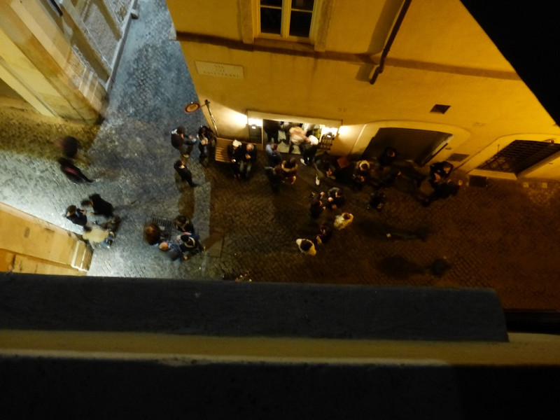 The crowd below my window at 1:00 am...