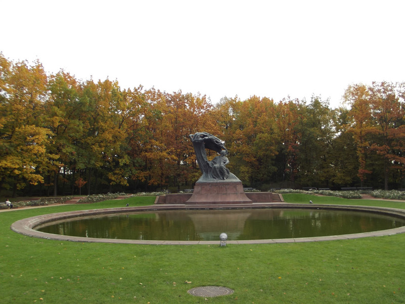 Statue in park dedicated to Chopin
