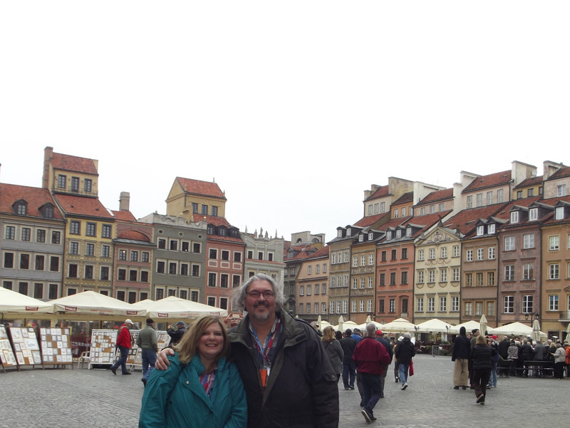 Us in Warsaw town square