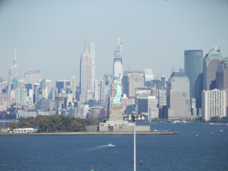 Lady Liberty with NYC in background