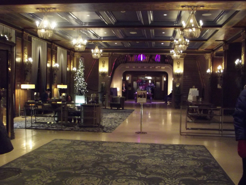 The lobby of the hotel is beautiful with several sitting areas