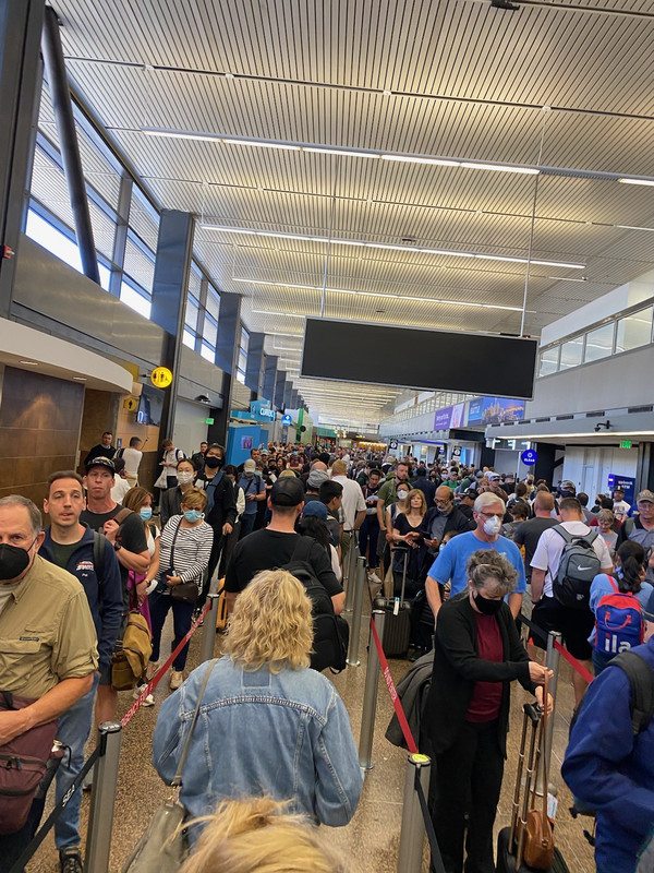 This was only ONE TSA station! CROWDED