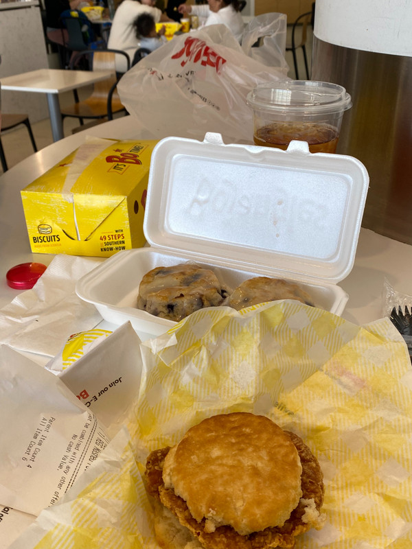 Chicken biscuit and Boo-berry biscuits