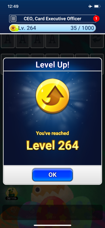 My Solitaire achievement on the plane today