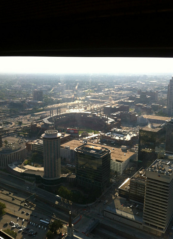 View of Busch Stadium from the top of the Arch