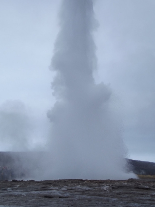 Strokkur erupting - you can see it from far away