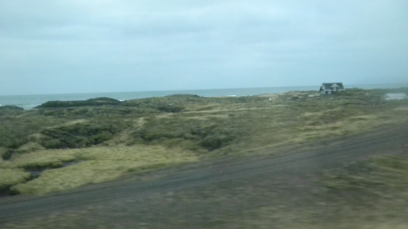 Driving along the coastline to the airport