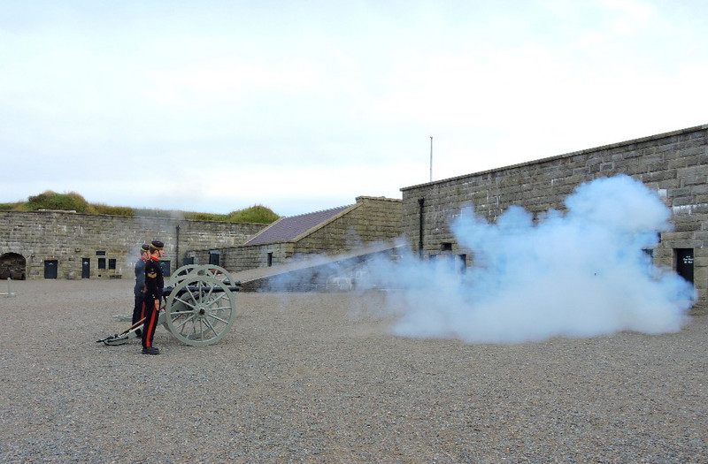 Cannon fire by British 3rd Brigade Royal Artillery