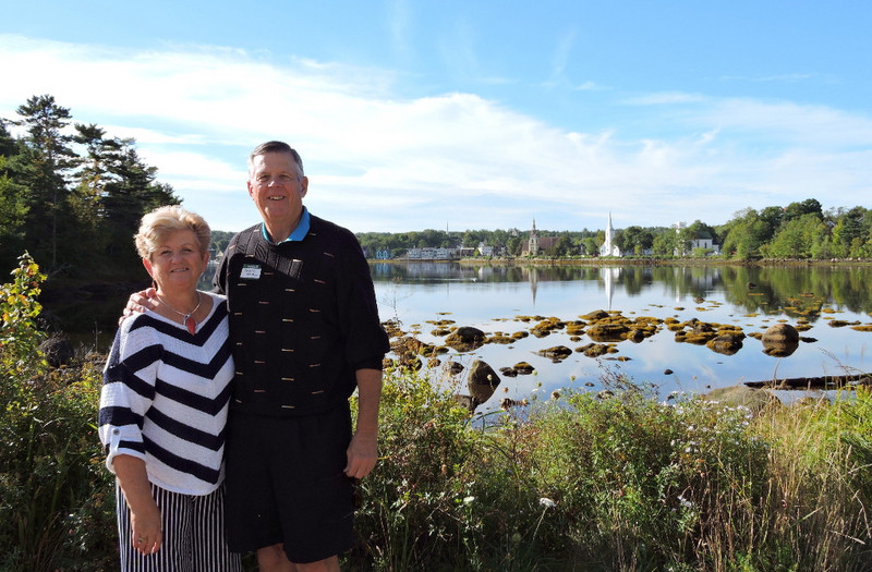 Us in front of Mahone Bay