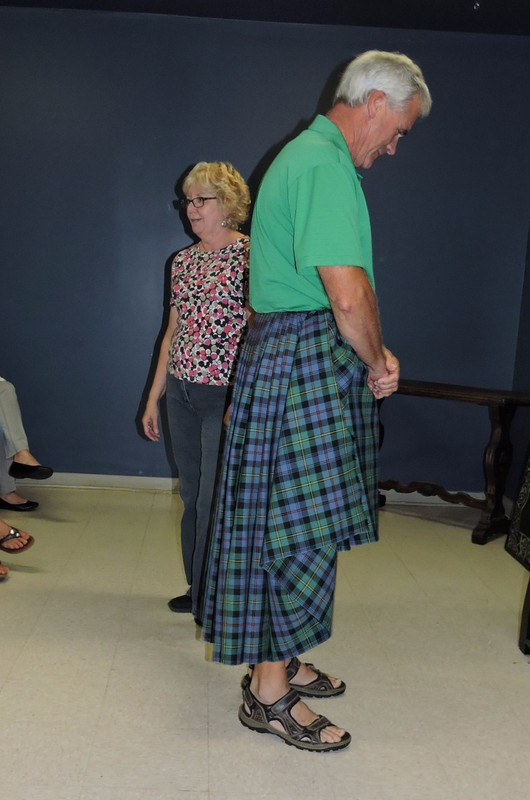 Gaelic College: Denny models his kilt
