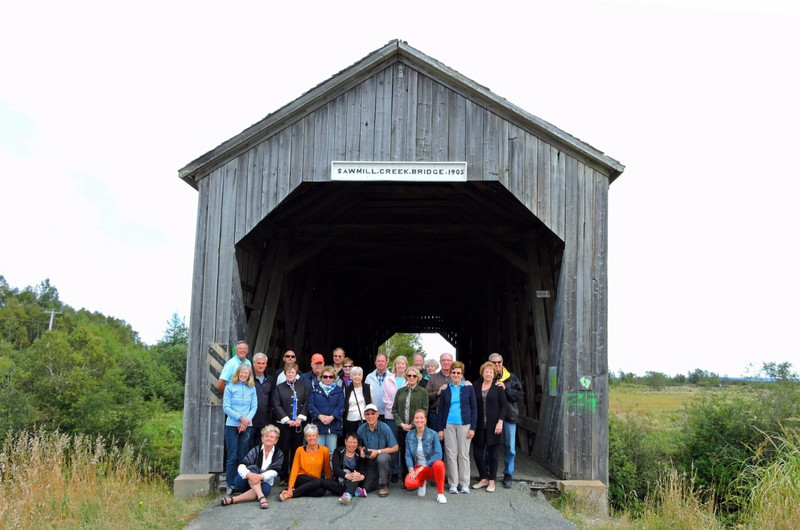 Tauck Group at New Brunswick covered bridge