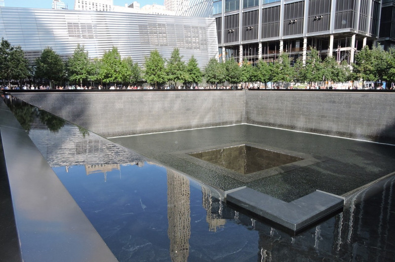 One of two fountains/pools at the Memorial