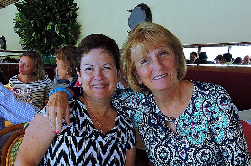 Kathy and Debby at River Cafe