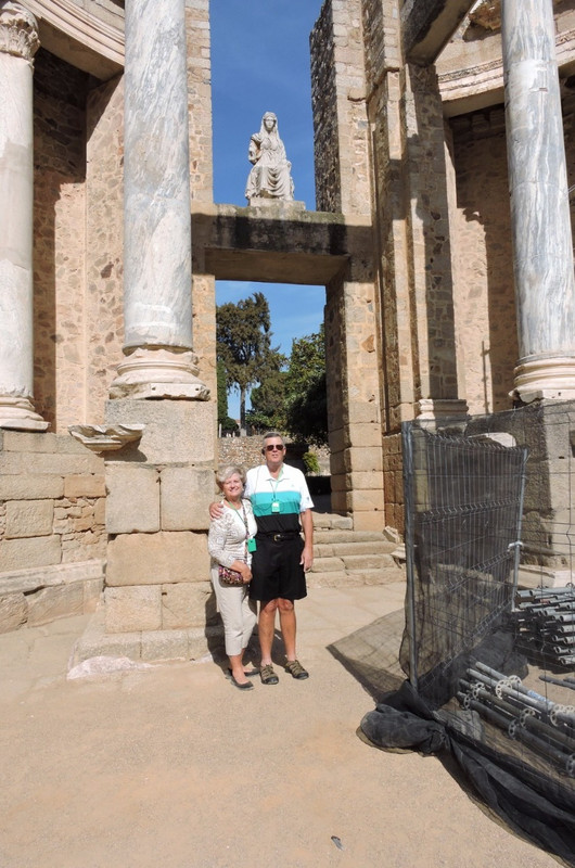 Patrick and me at Roman ruins at Merida, Spain