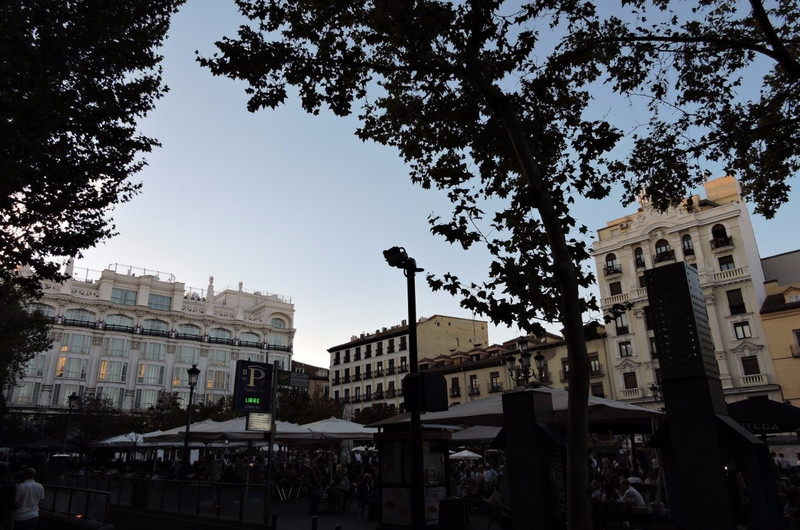 One of the many plazas/meeting places in Madrid