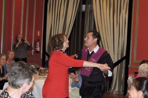 Terry Leopold dances with one of the performers