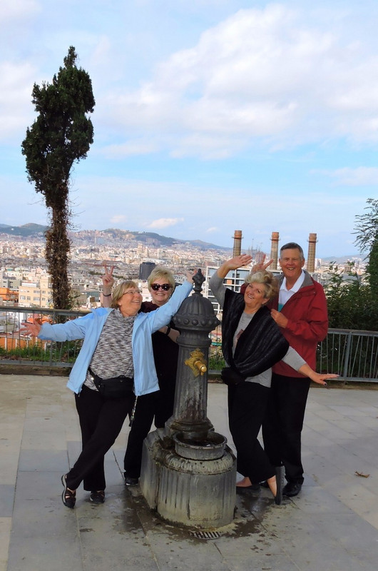 Crazy clan at Barcelona water fountain