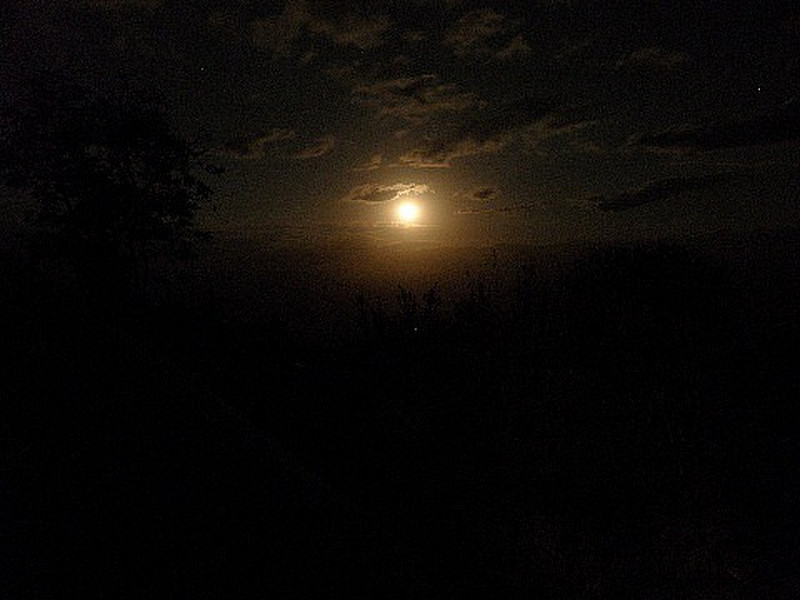 Moonlight over the crater