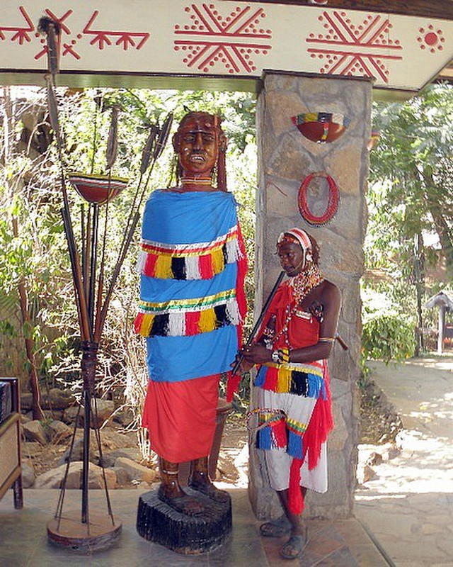 Samburu warrior at hotel entrance