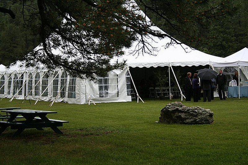 Meadow wedding moved to a tent
