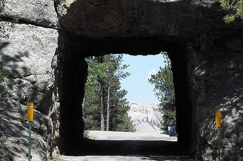 Mount Rushmore as seen thru tunnel