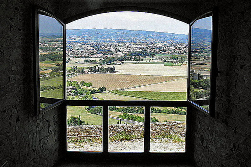 Umbria, from the men&#39;s room at the Basilica
