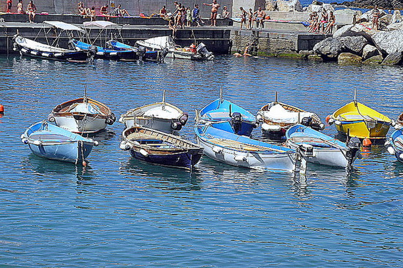 Boats in harbor at Vernazza, Cinque Terre
