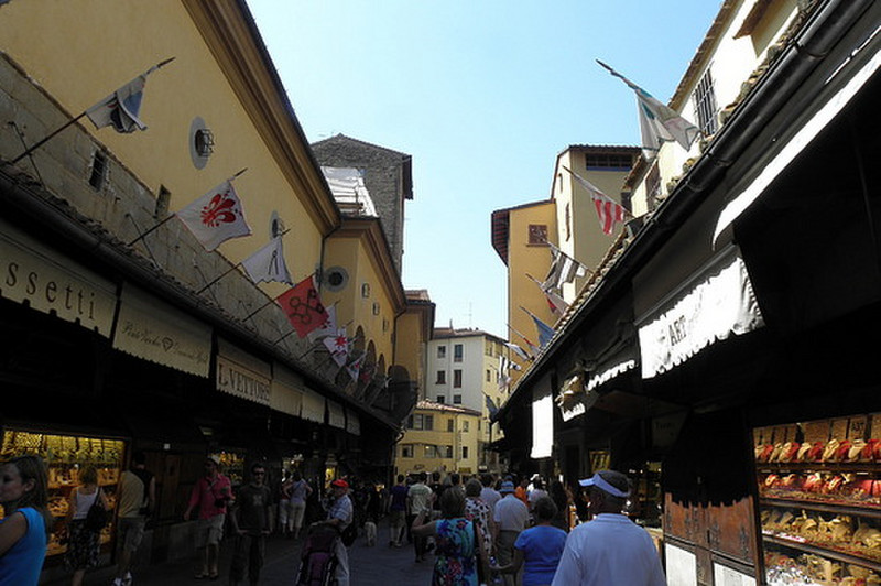 Walking across the Ponte Vecchio