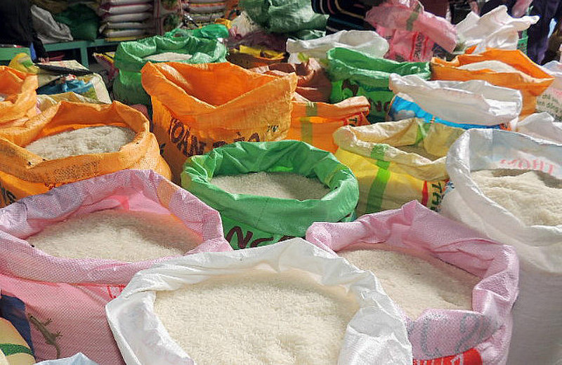Rice at the open air market