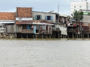 Shanty village on Cai River